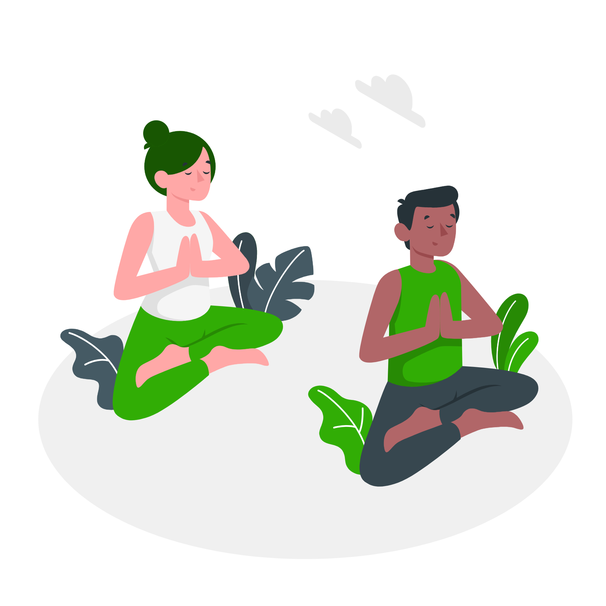 Illustration d’une séance de yoga à domicile